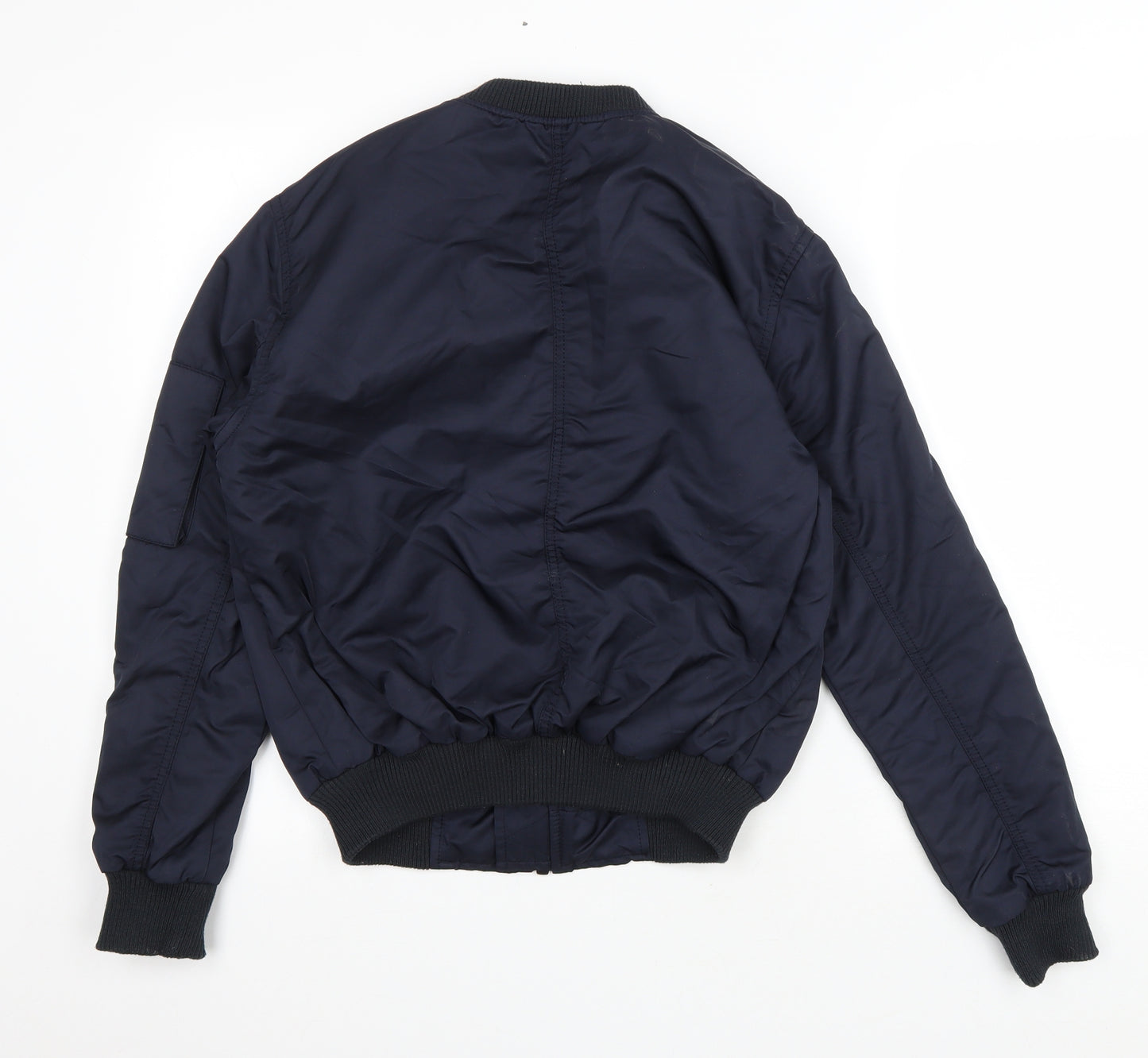 Topshop Womens Blue Bomber Jacket Jacket Size 10 Zip