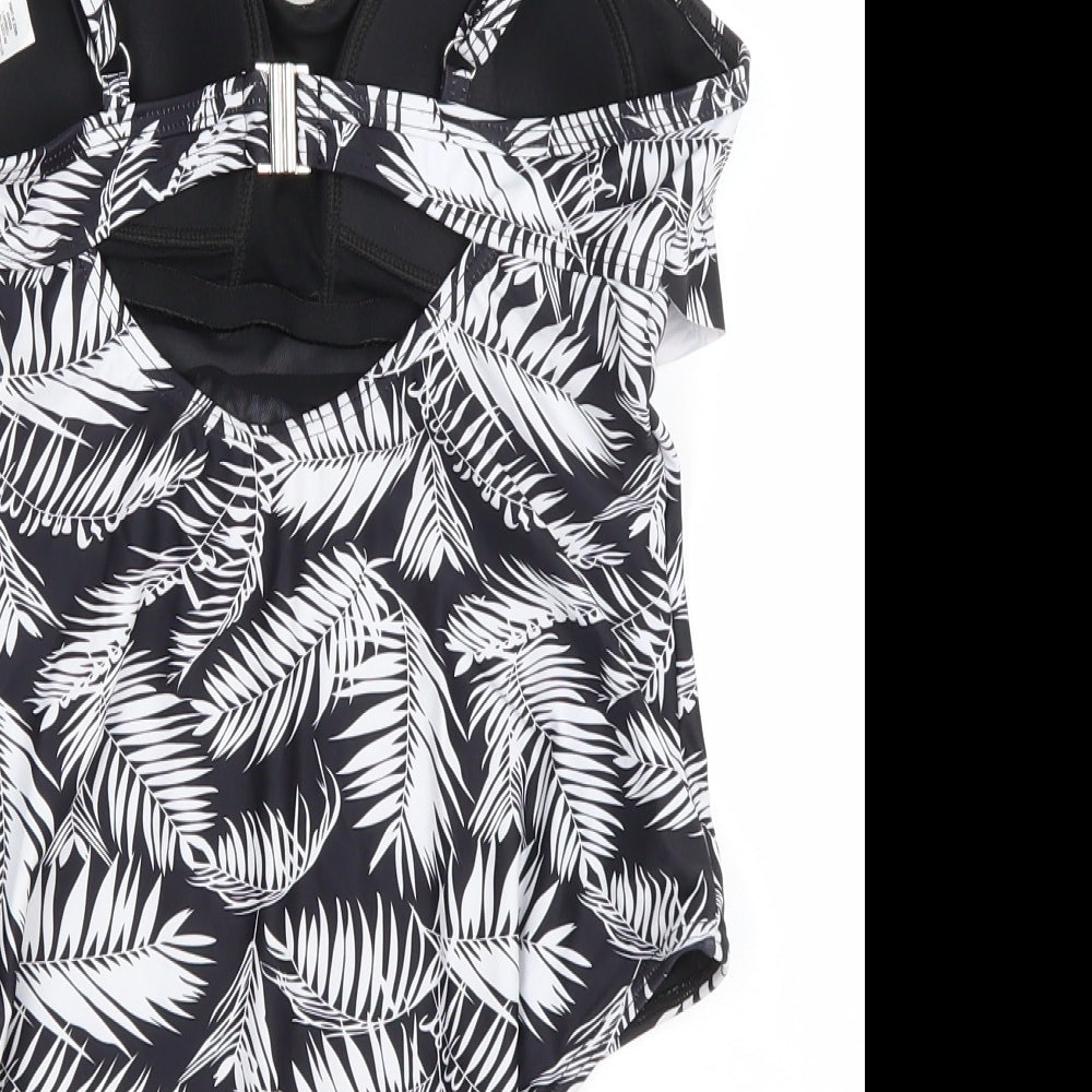 Primark Womens Black Floral Polyester One Piece Size 12