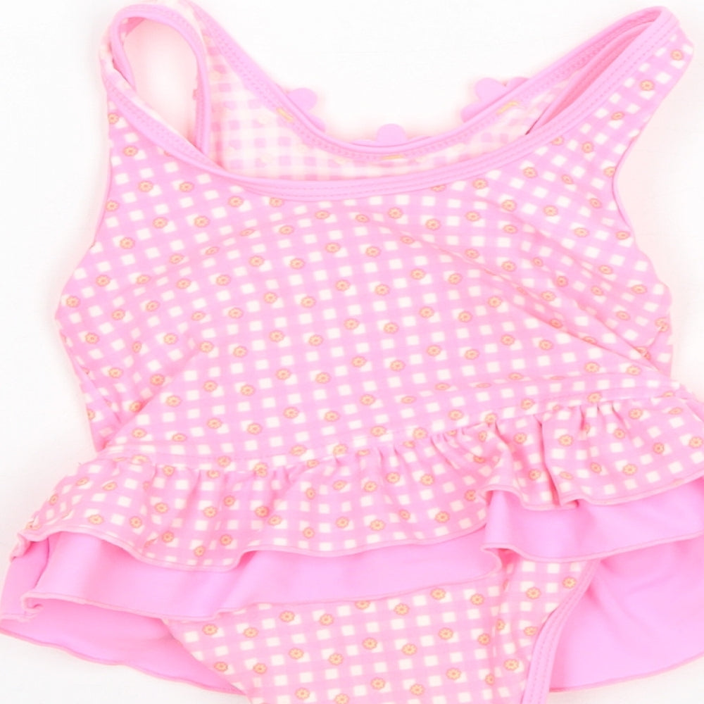 Mothercare Baby Pink Gingham Polyester Layette Set Outfit/Set Size 9-12 Months Pullover - Swim suit