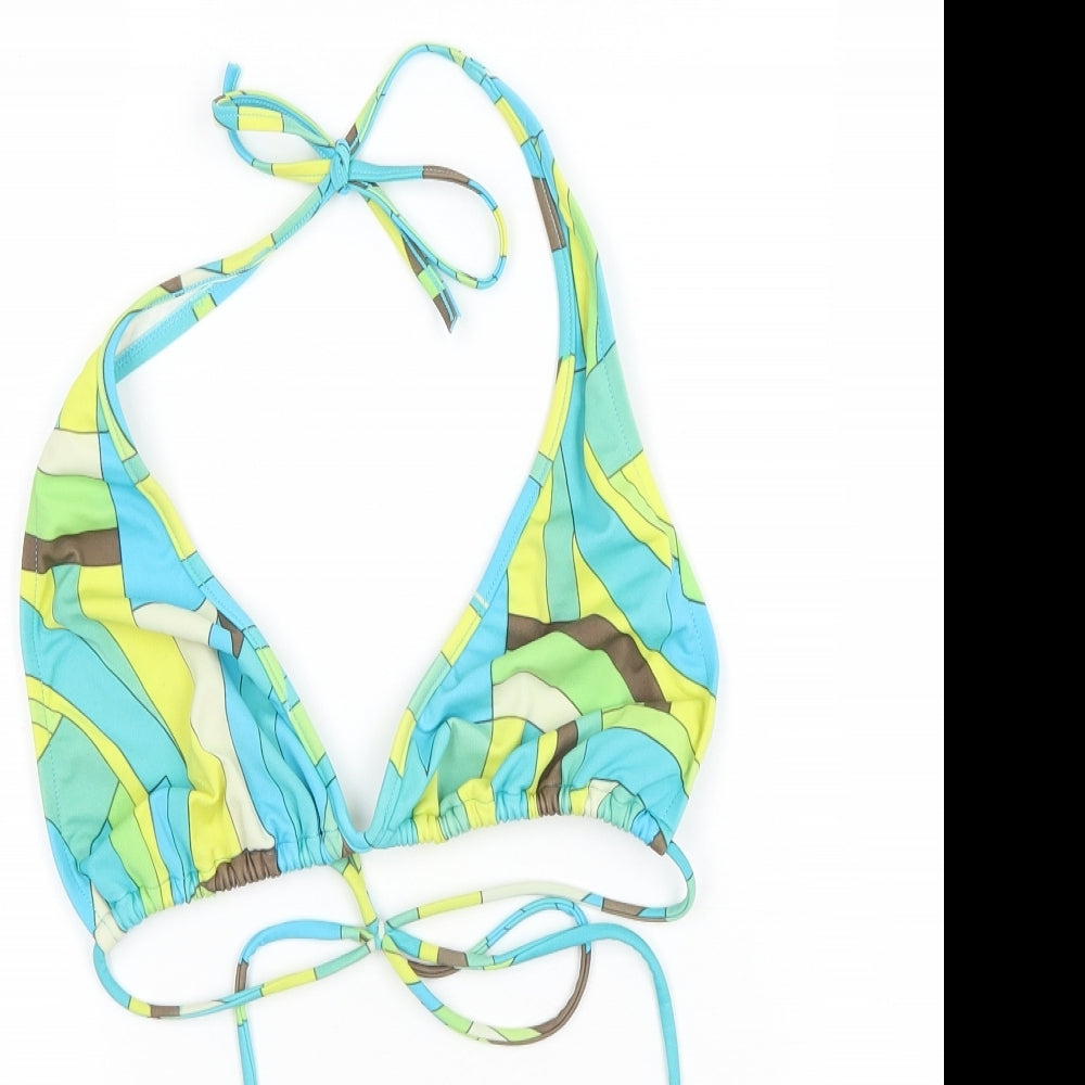Oasis Womens Blue Geometric Polyester Bikini Size 12