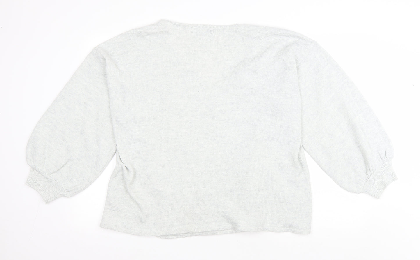 ASOS Womens Grey V-Neck Acrylic Wrap Jumper Size 18