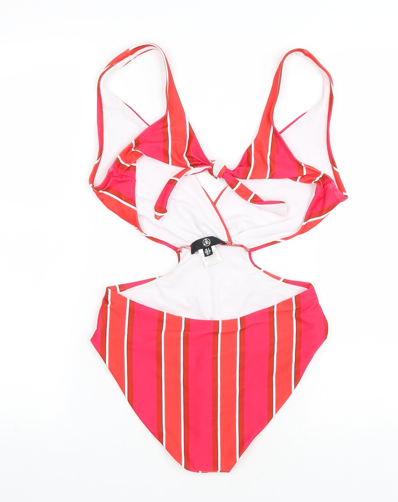 Misguided Womens Red Striped Polyester One Piece Size 8