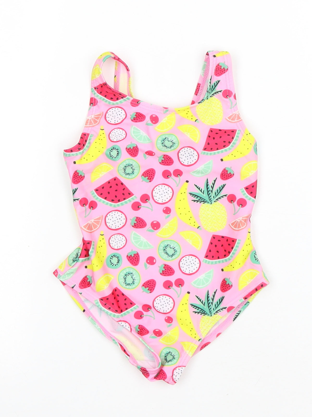 Primark Girls Pink Geometric Polyester Leotard One-Piece Size 2-3 Years Pullover - Fruit Swim Suit