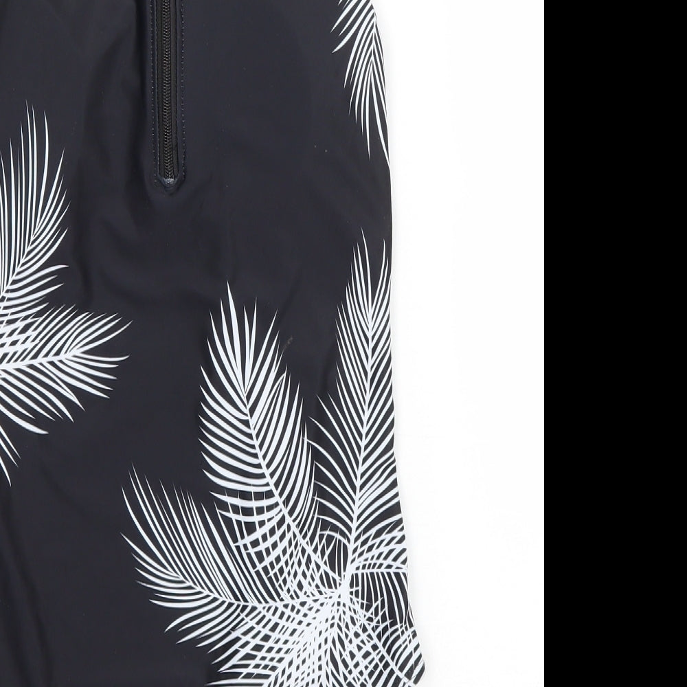 Preworn Womens Black Floral Polyamide One Piece Size L