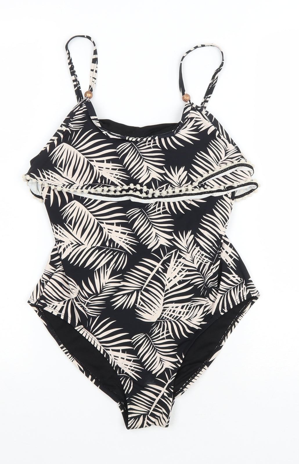 Primark Womens Black Floral Polyamide One Piece Size 10