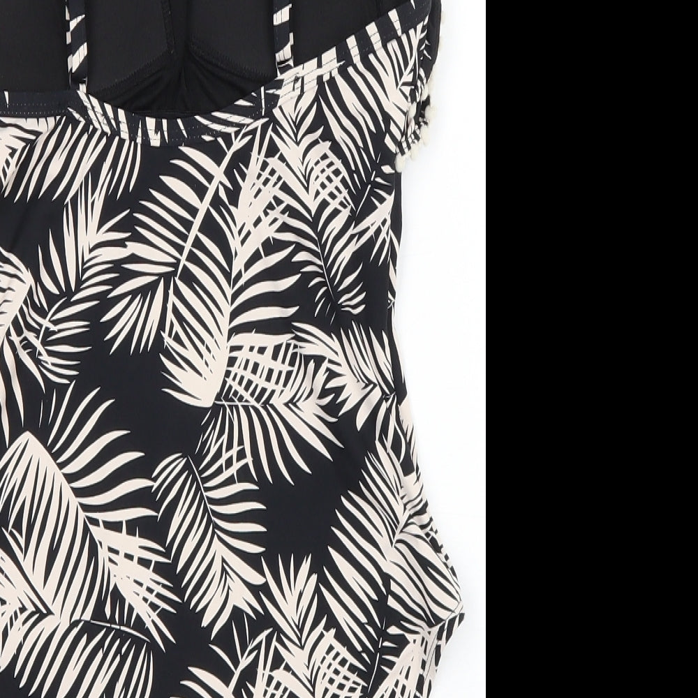 Primark Womens Black Floral Polyamide One Piece Size 10