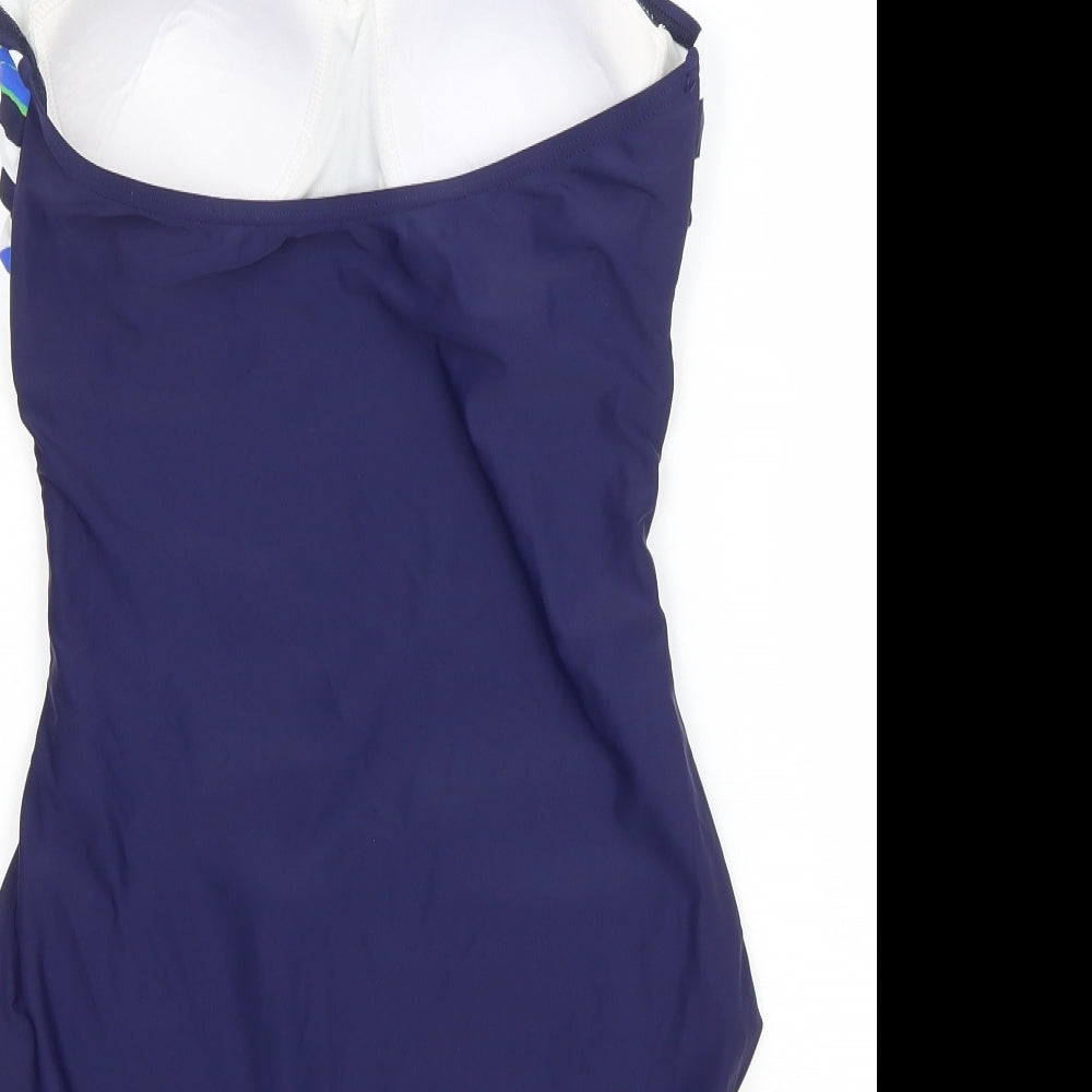 Dunnes Store Womens Blue Floral Polyester One Piece Size 14