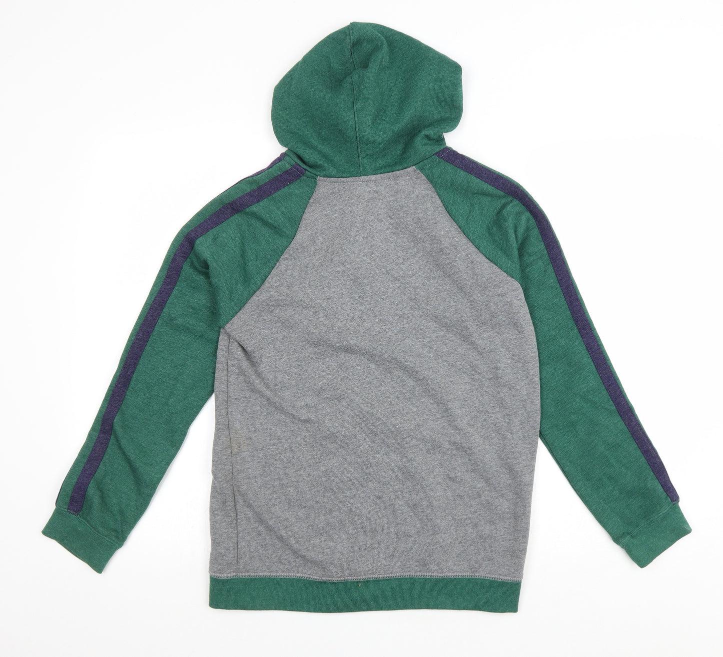Cat & Jack Boys Green Colourblock Cotton Full Zip Hoodie Size 12-13 Years Zip