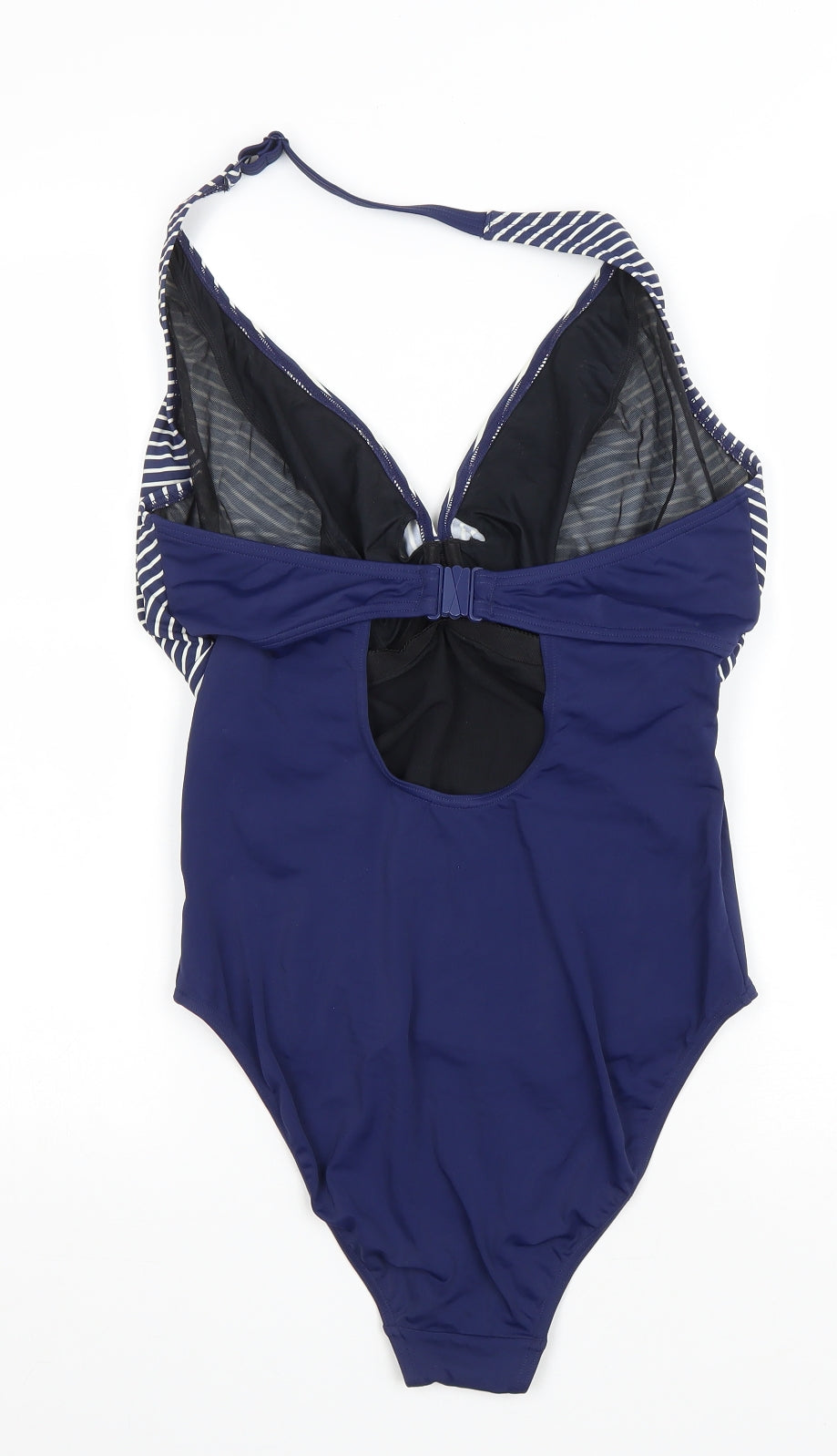 figleaves Womens Black Striped Nylon One Piece Size L