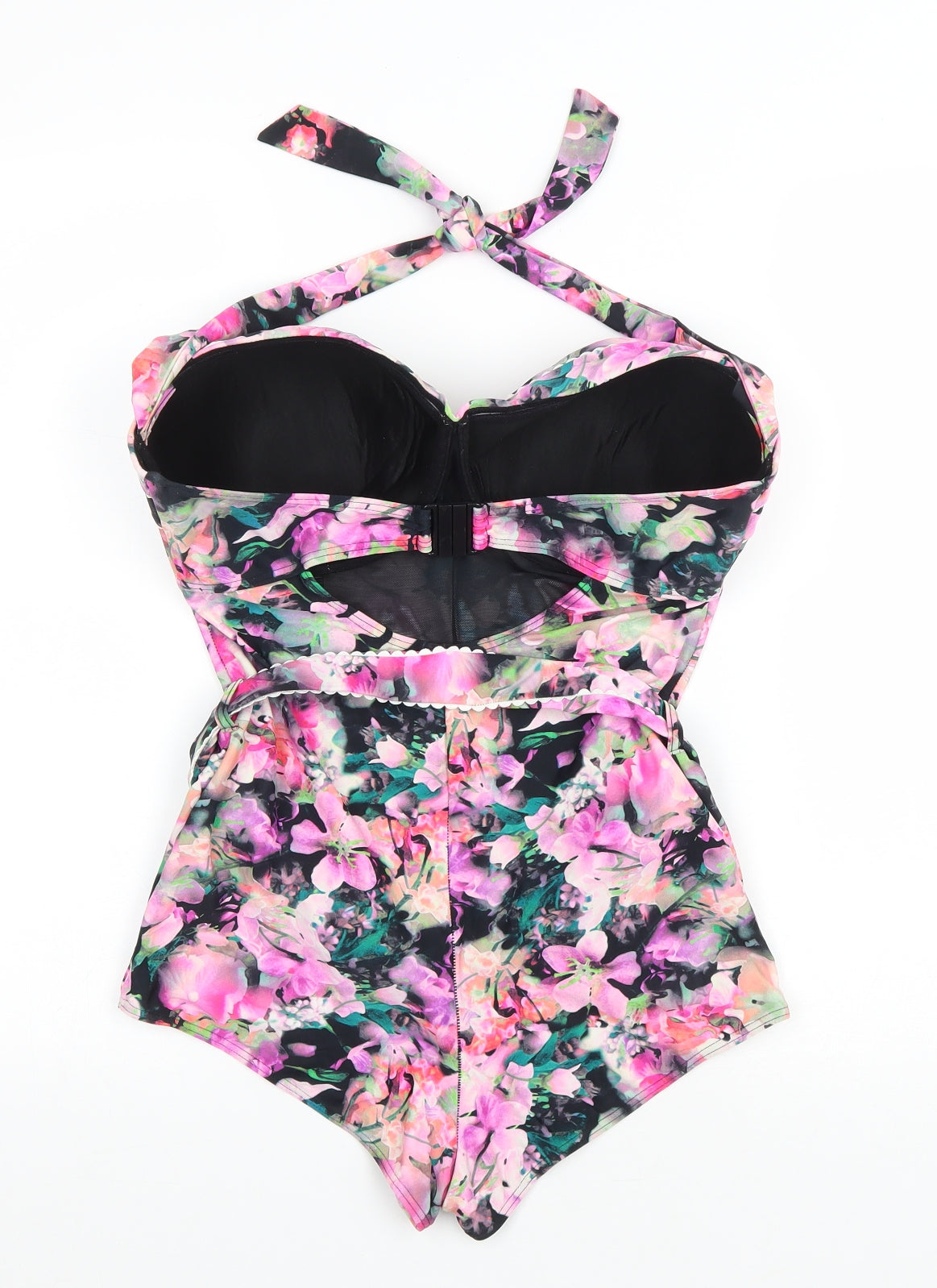 Very Womens Pink Floral Polyester One Piece Size L