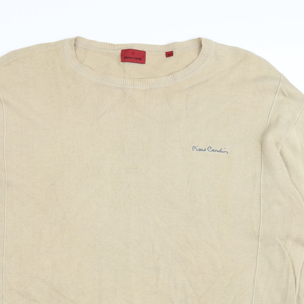 Pierre Cardin Mens Beige Round Neck Cotton Pullover Jumper Size XL