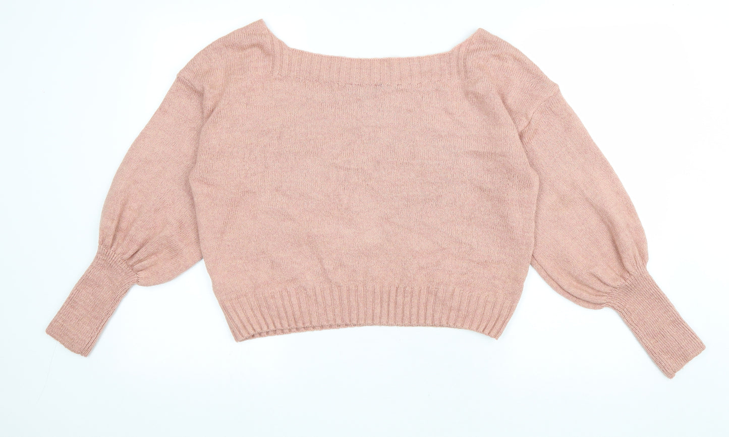 Primark Womens Pink Boat Neck Acrylic Pullover Jumper Size S