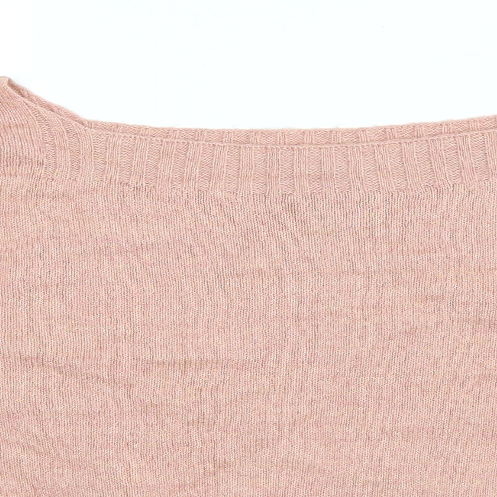 Primark Womens Pink Boat Neck Acrylic Pullover Jumper Size S