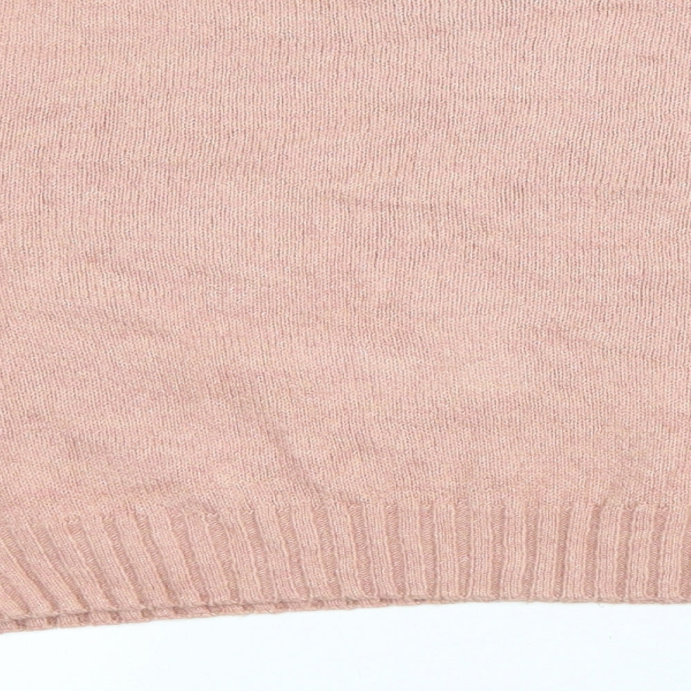 Primark Womens Pink Boat Neck Acrylic Pullover Jumper Size S