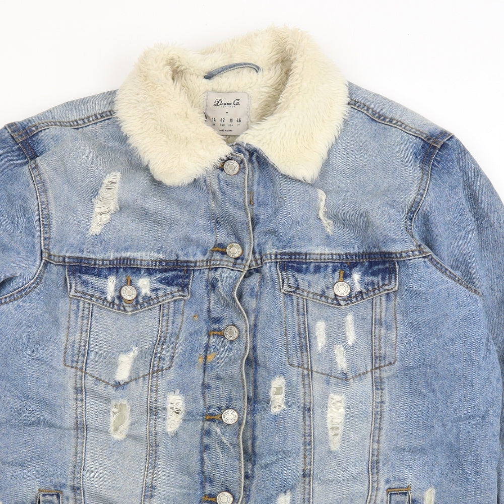 Denim Co Womens Blue Jacket Size 14 Button