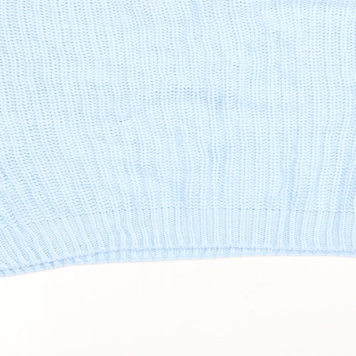Atmoshphere Womens Blue Round Neck Acrylic Pullover Jumper Size L - Cropped
