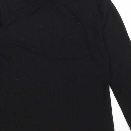 Primark Womens Black Polyester Basic T-Shirt Size XS Roll Neck