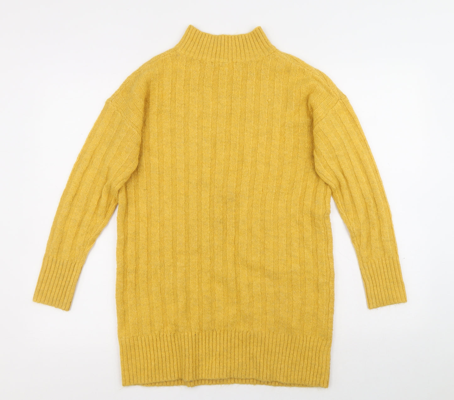 George Womens Yellow High Neck Acrylic Pullover Jumper Size S - Ribbed detail