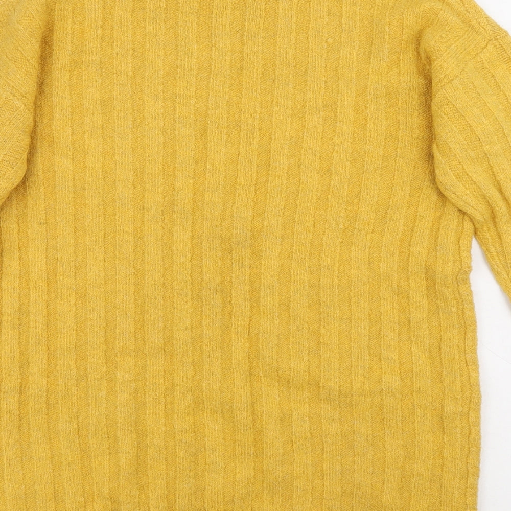 George Womens Yellow High Neck Acrylic Pullover Jumper Size S - Ribbed detail