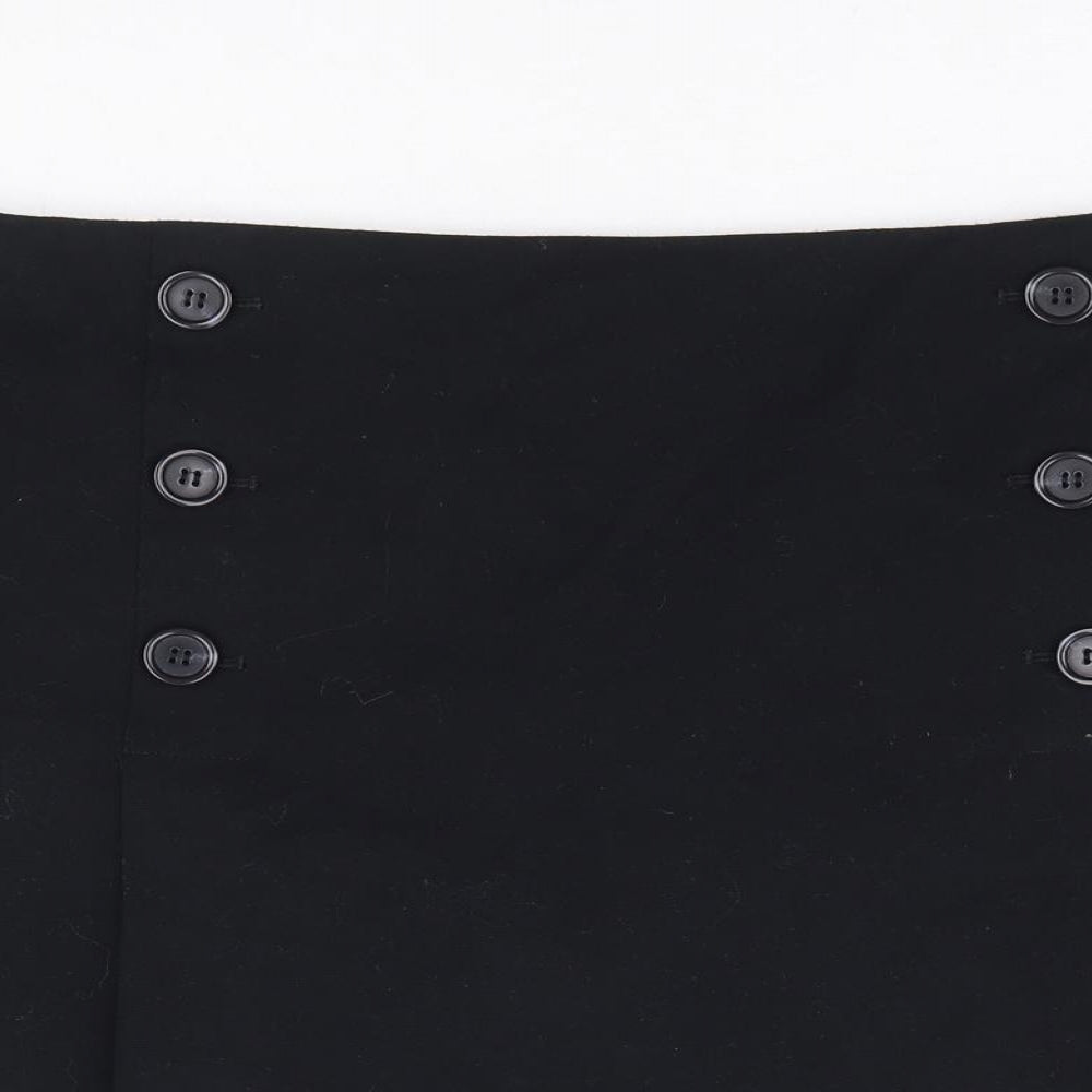 Marks and Spencer Womens Black Polyester A-Line Skirt Size 18 Zip