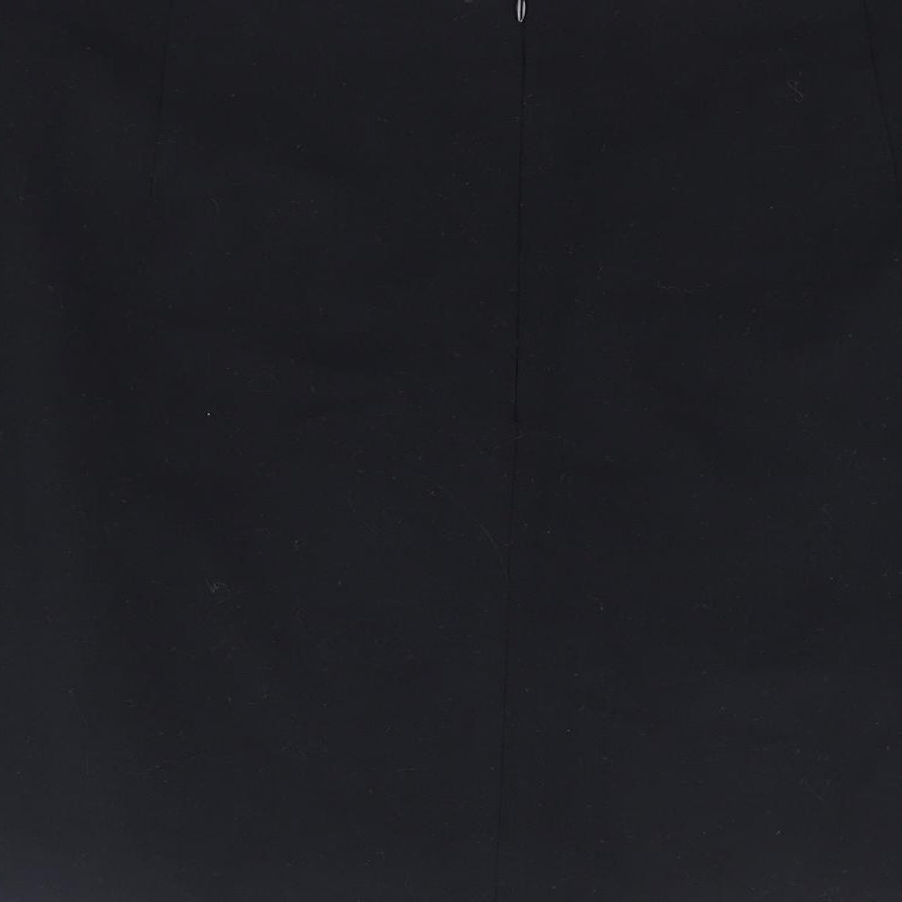 Marks and Spencer Womens Black Polyester A-Line Skirt Size 18 Zip