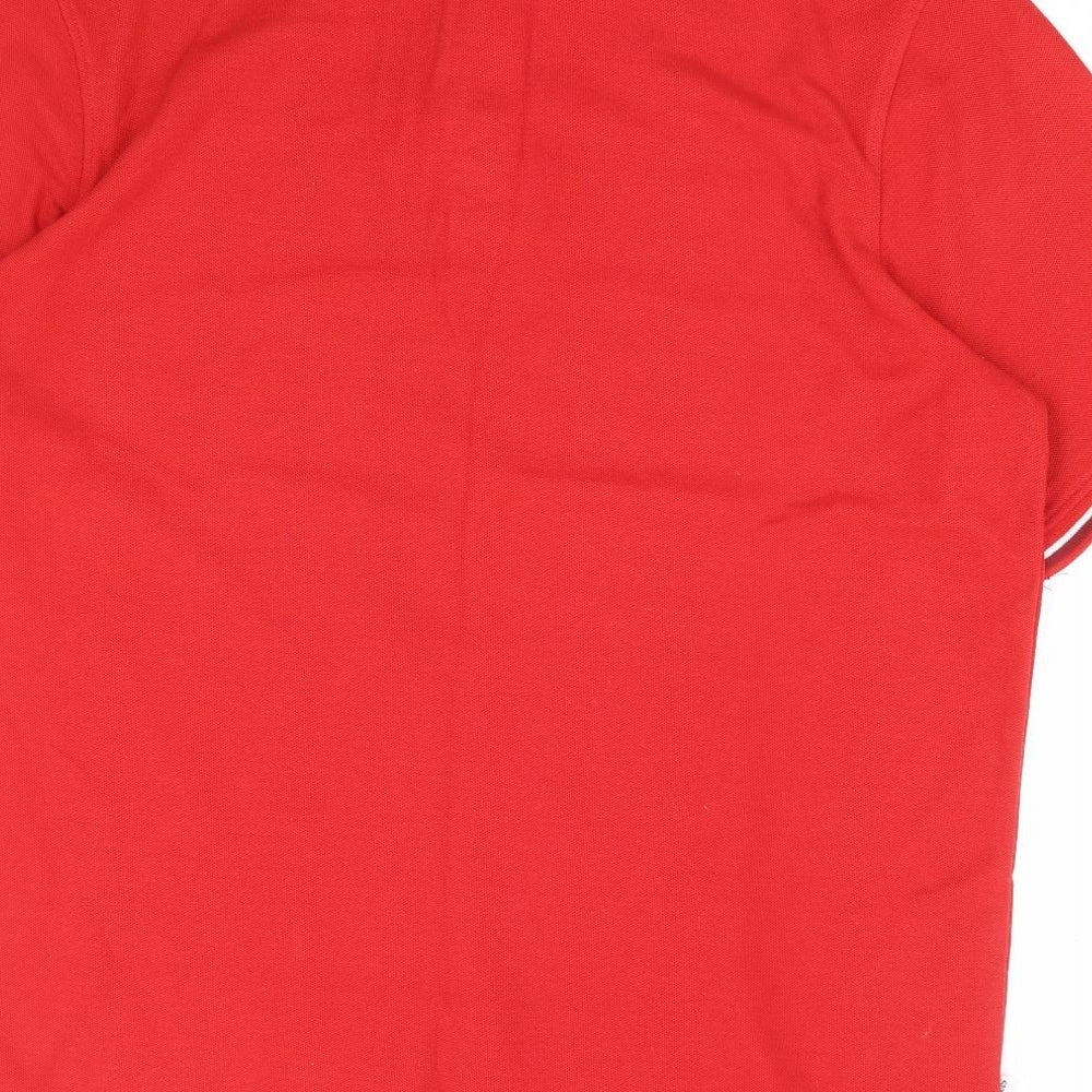 Slazenger Mens Red Polyester Polo Size L Collared Button