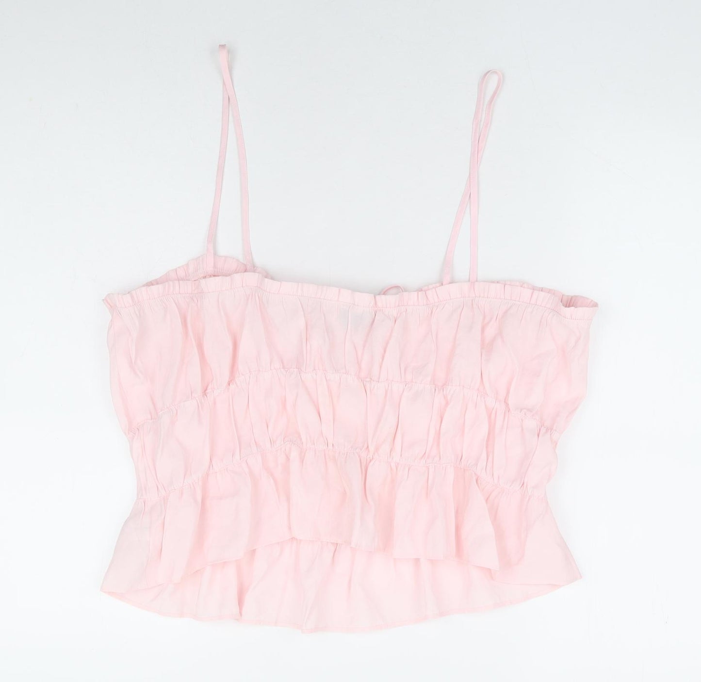 Primark Womens Pink Viscose Camisole Tank Size 20 Square Neck - Cropped