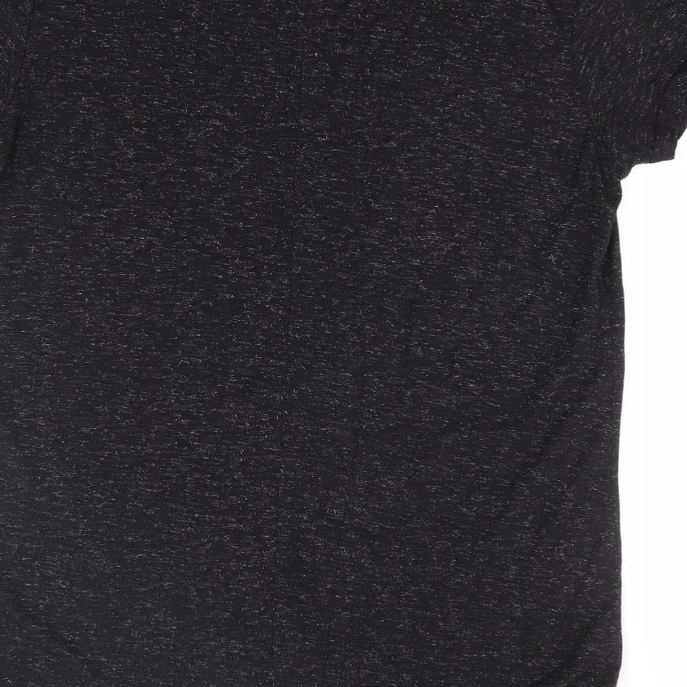 Yours Womens Black Polyester Basic T-Shirt Size 18 Round Neck - Christmas Wine Reindeer