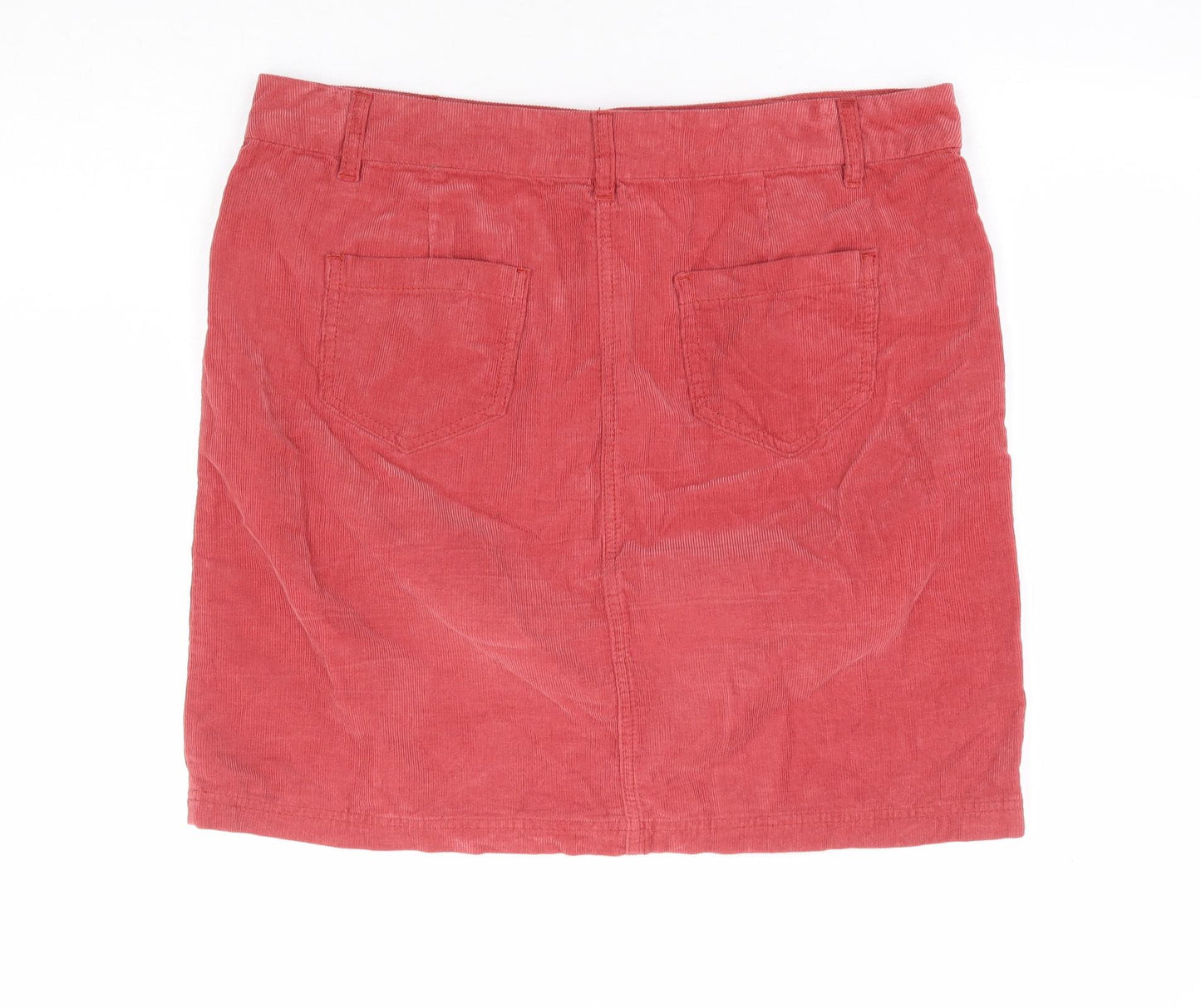 George Womens Pink Cotton Mini Skirt Size 14 Zip
