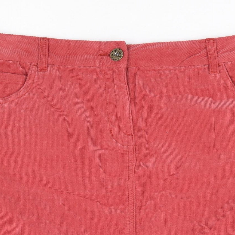 George Womens Pink Cotton Mini Skirt Size 14 Zip
