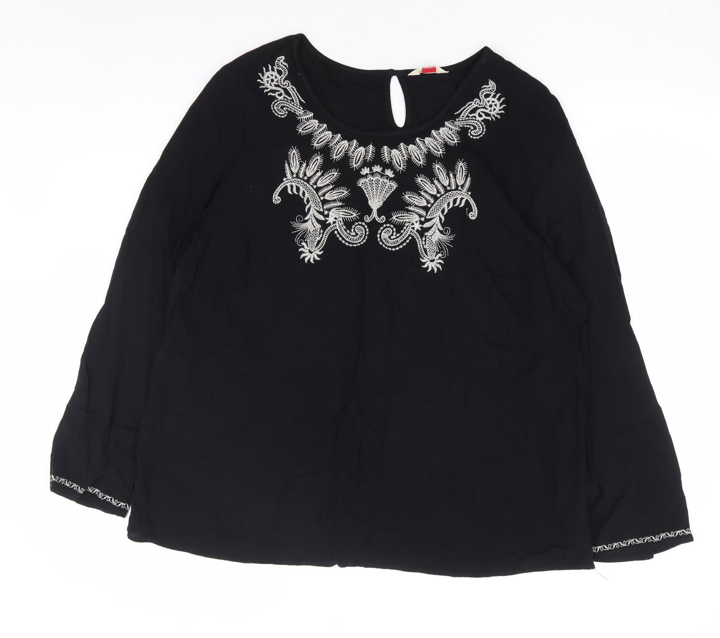 Matalan Womens Black Viscose Basic Blouse Size 20 Round Neck