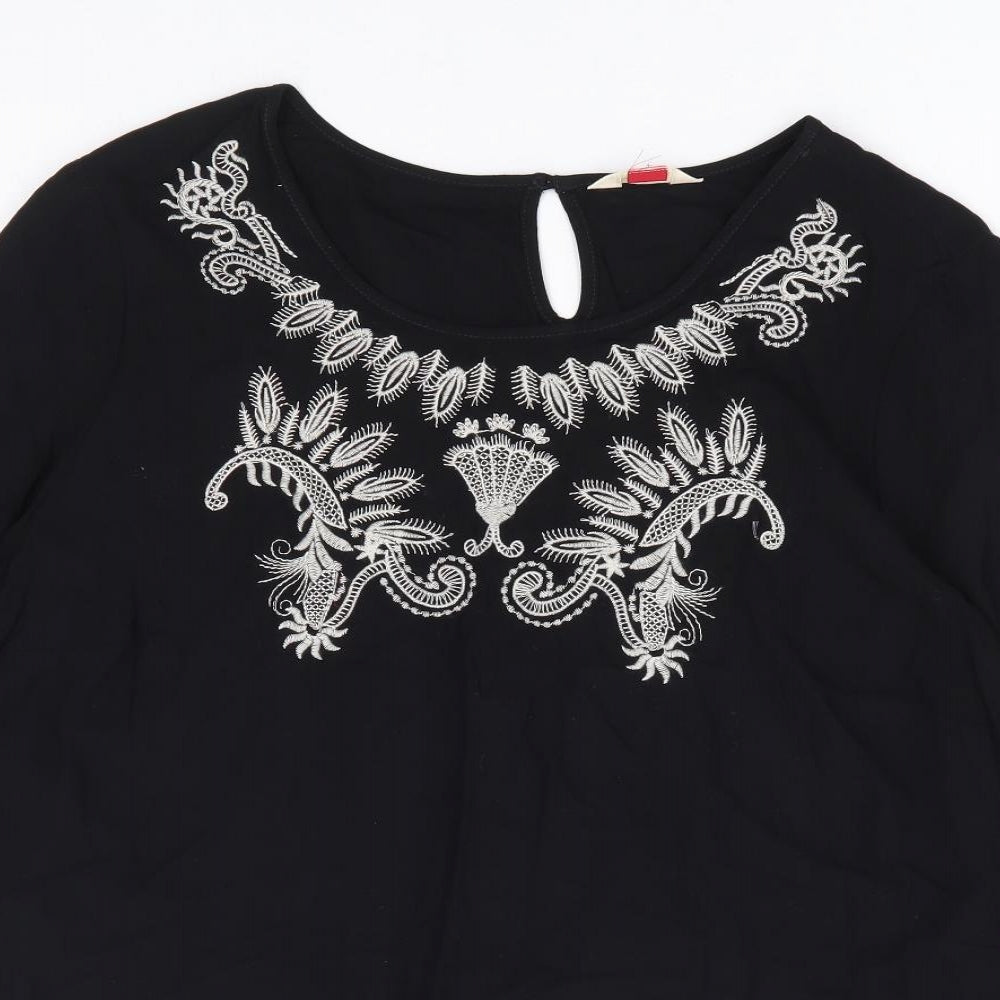 Matalan Womens Black Viscose Basic Blouse Size 20 Round Neck