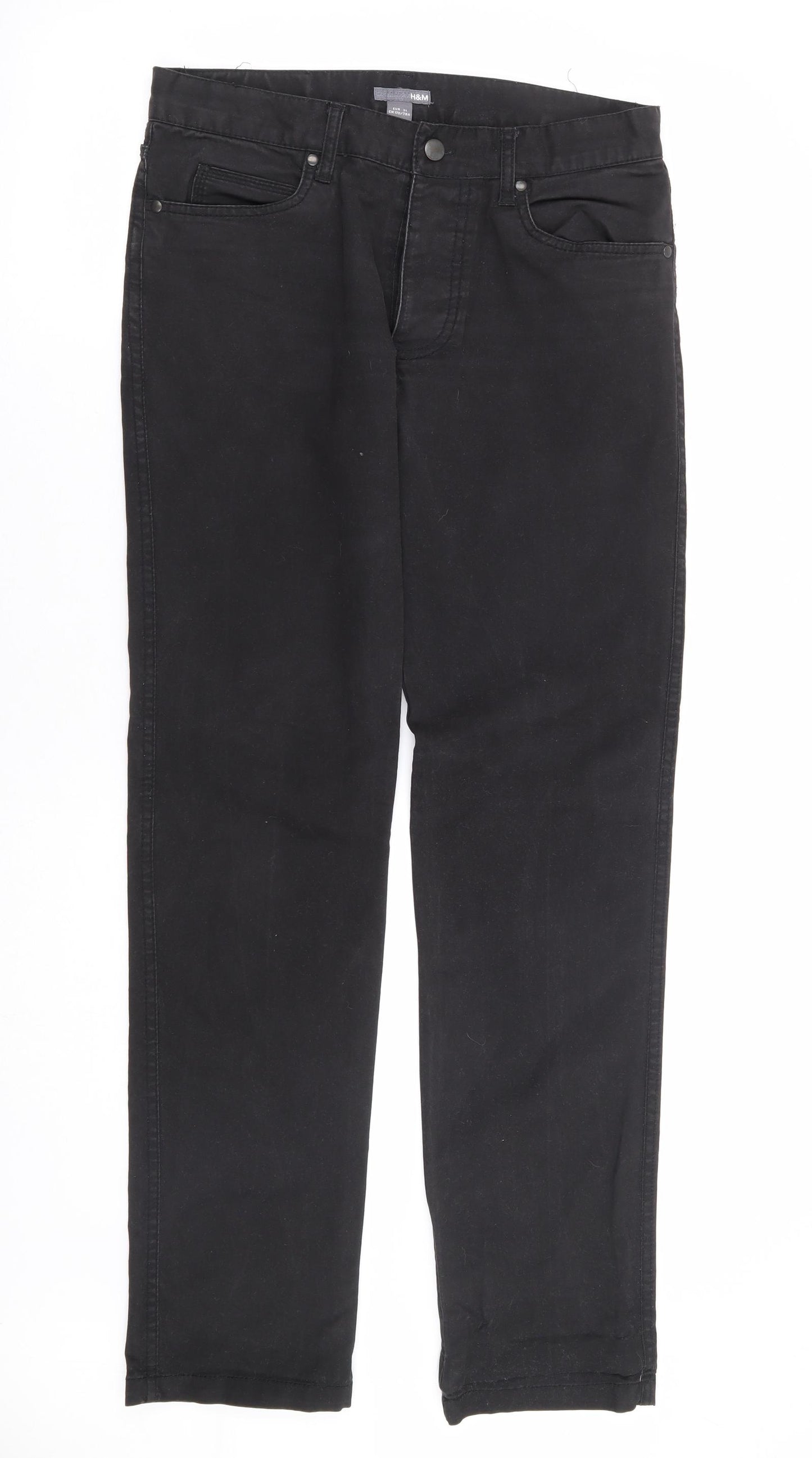 H&M Mens Black Cotton Skinny Jeans Size 30 in L33 in Regular Button