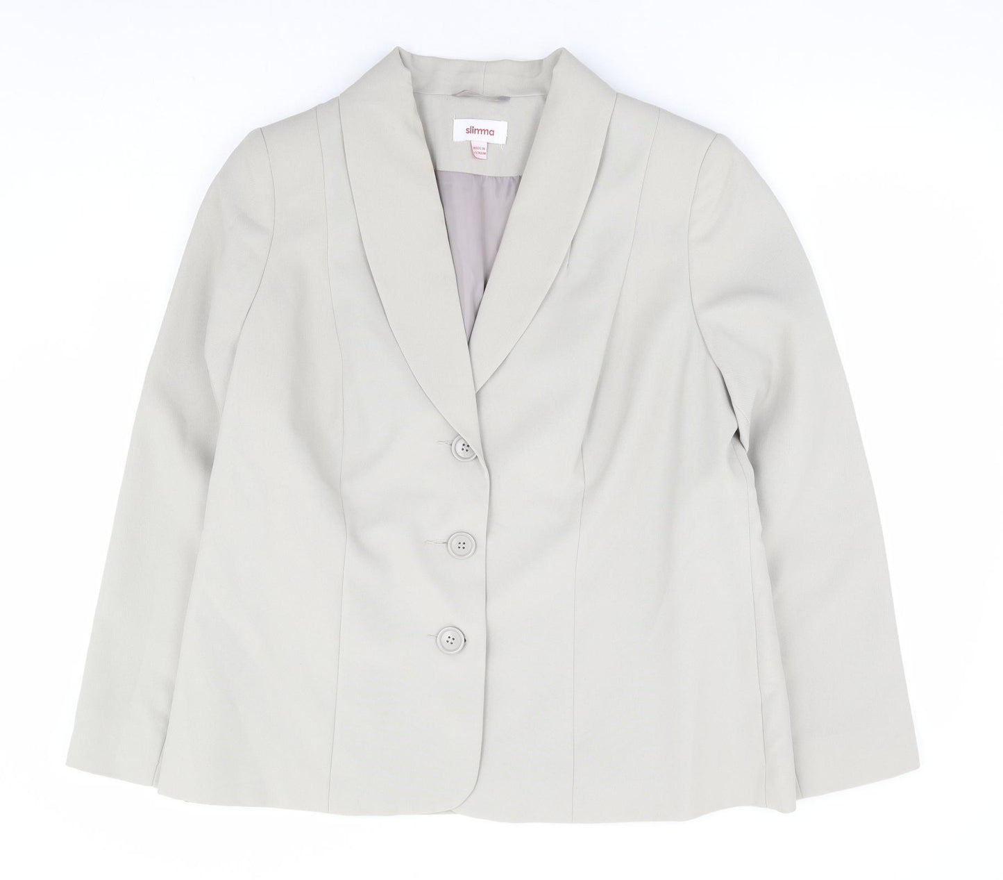 Slimma Womens Beige Polyester Jacket Suit Jacket Size 18