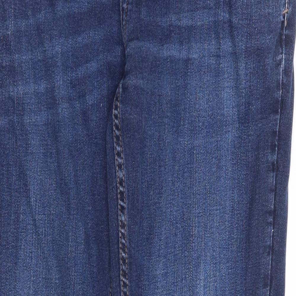 F&F Mens Blue Cotton Straight Jeans Size 36 in L32 in Regular Button