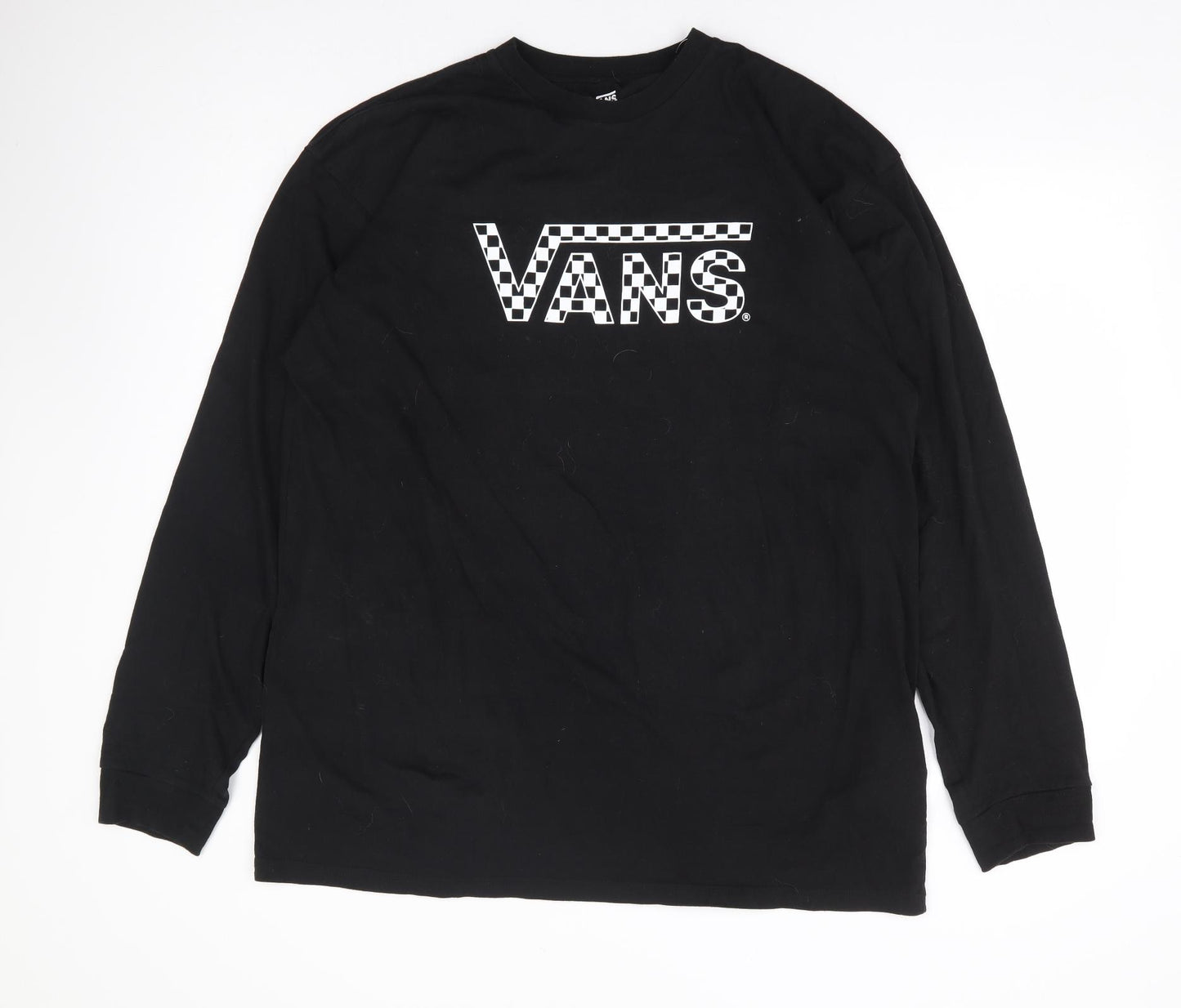 VANS Mens Black Check Cotton Pullover Sweatshirt Size XL