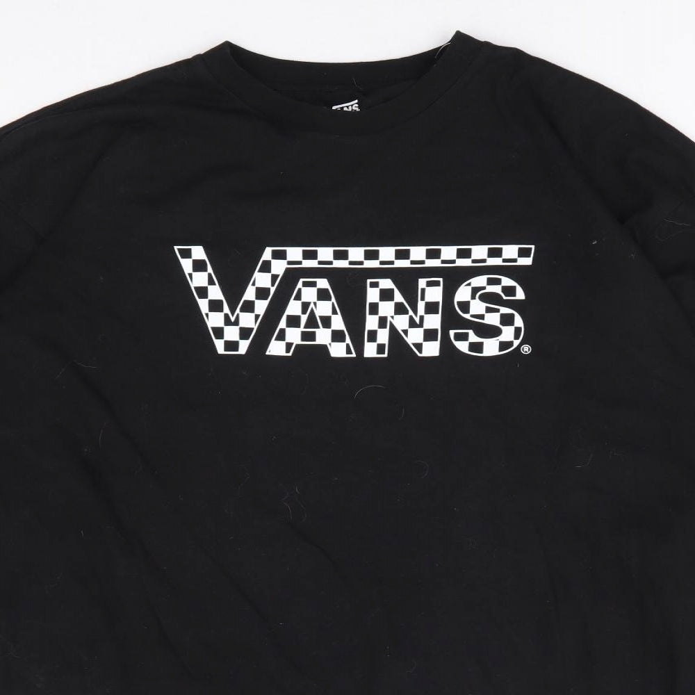 VANS Mens Black Check Cotton Pullover Sweatshirt Size XL