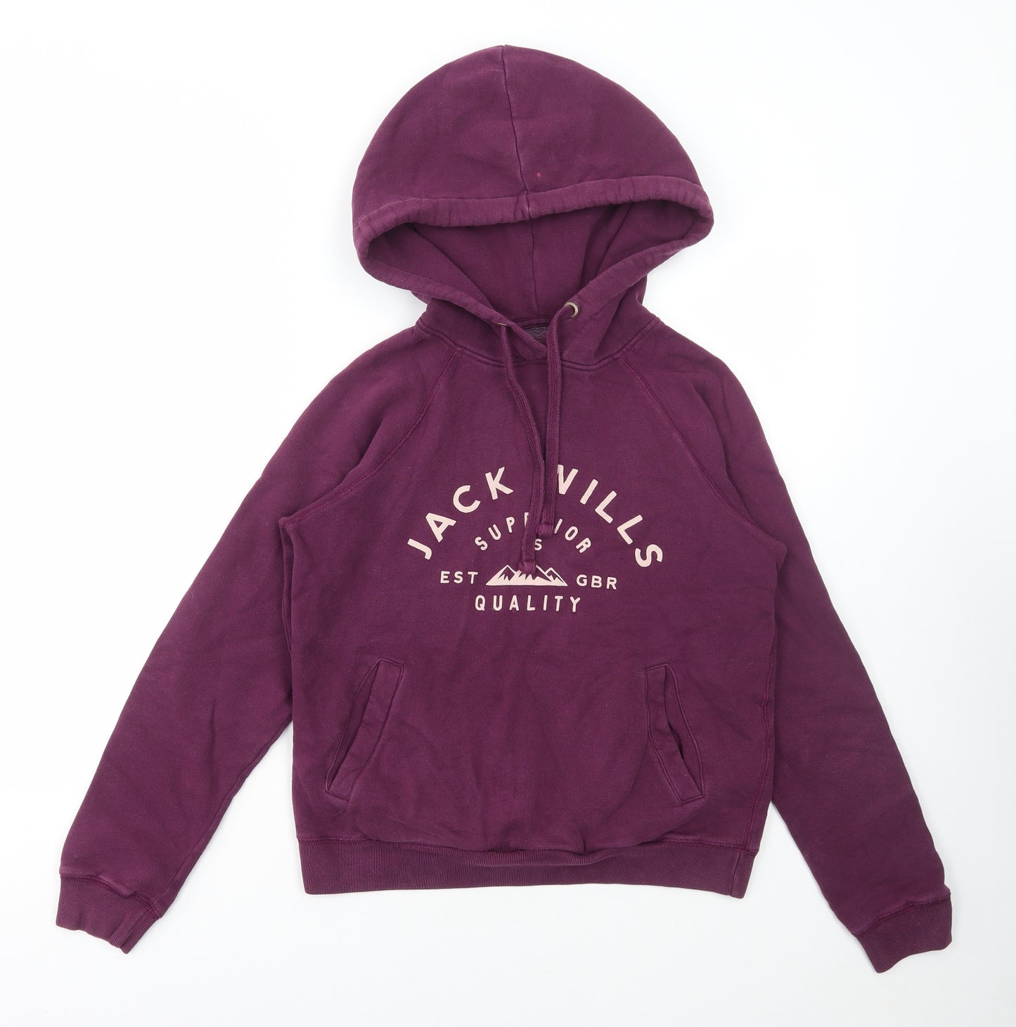 Jack Wills Womens Purple Cotton Pullover Hoodie Size 6 Pullover