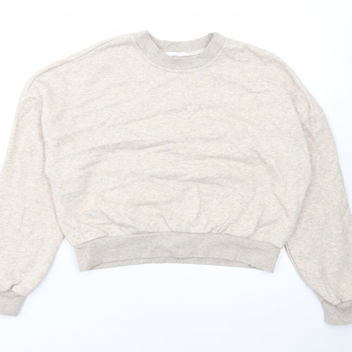 RESERVED Womens Beige Cotton Pullover Sweatshirt Size S Pullover