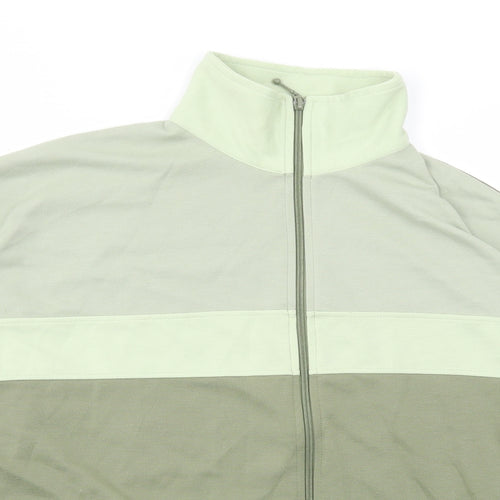 Fabrizo Mens Green Polyester Full Zip Sweatshirt Size S