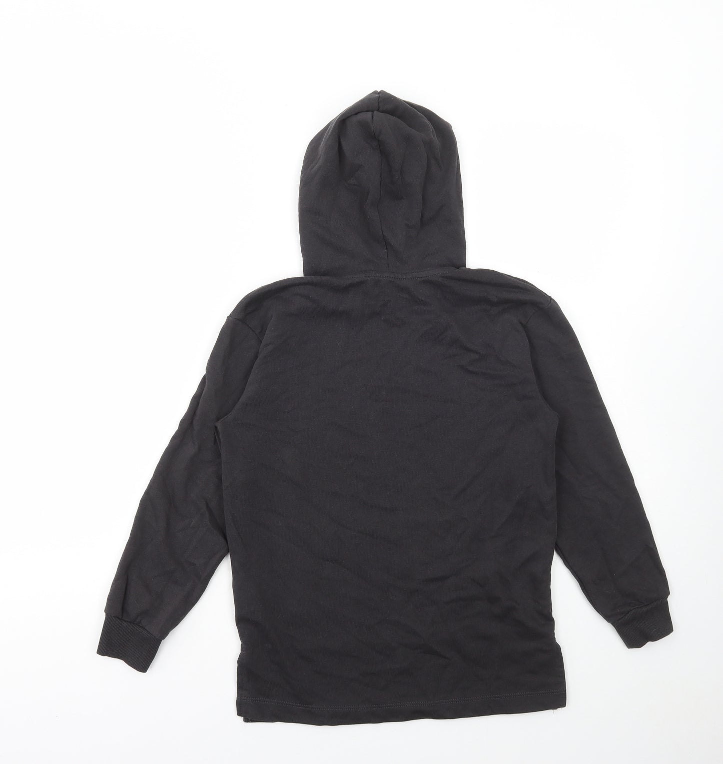 H&M Girls Black Cotton Pullover Hoodie Size 10-11 Years Pullover - London