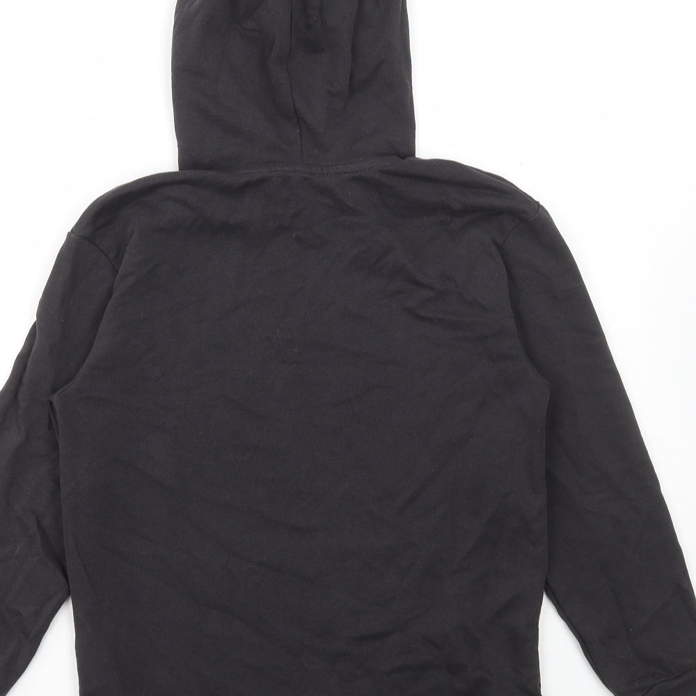 H&M Girls Black Cotton Pullover Hoodie Size 10-11 Years Pullover - London