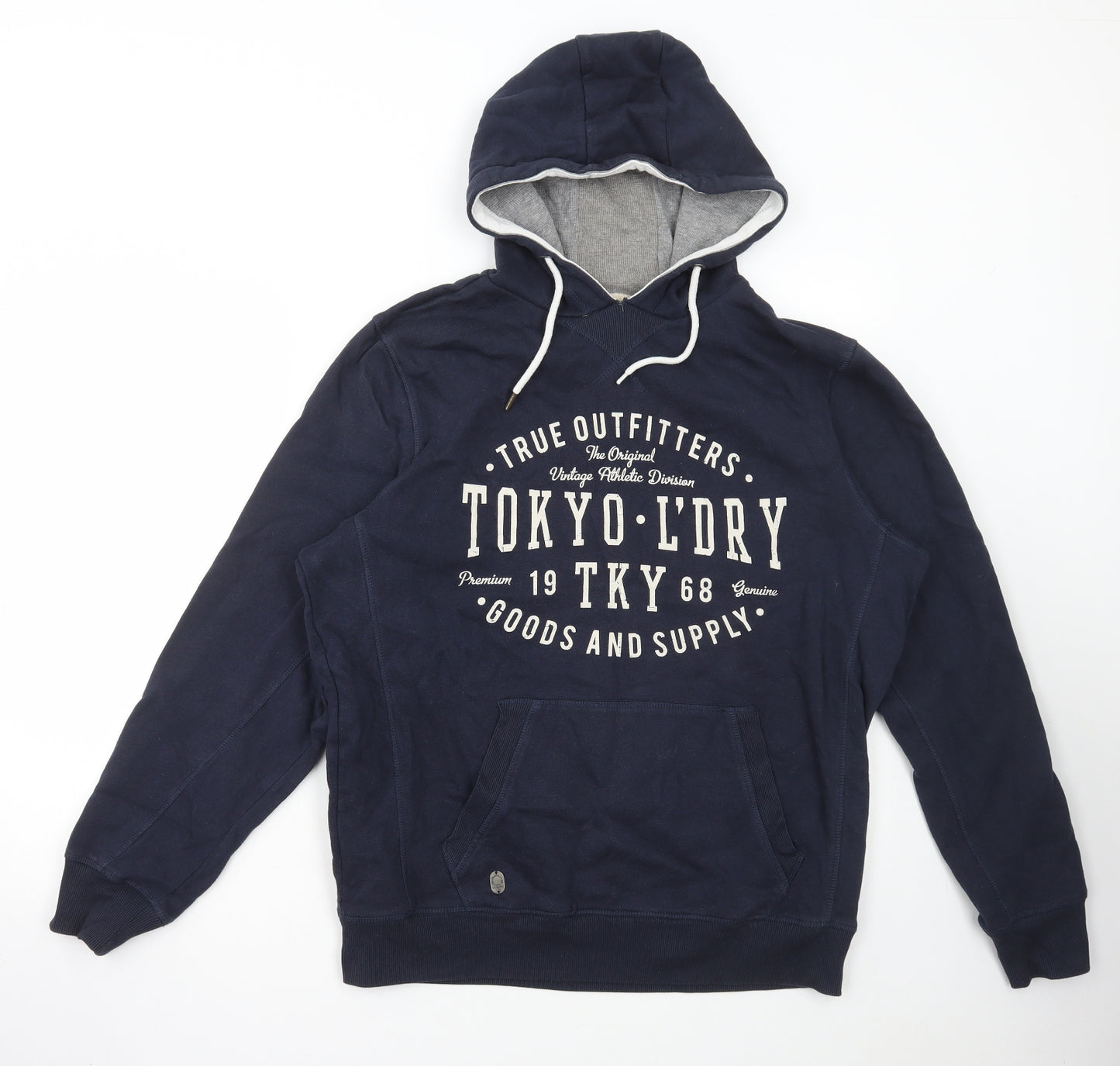 Tokoyo Laundry Mens Blue Cotton Pullover Hoodie Size L