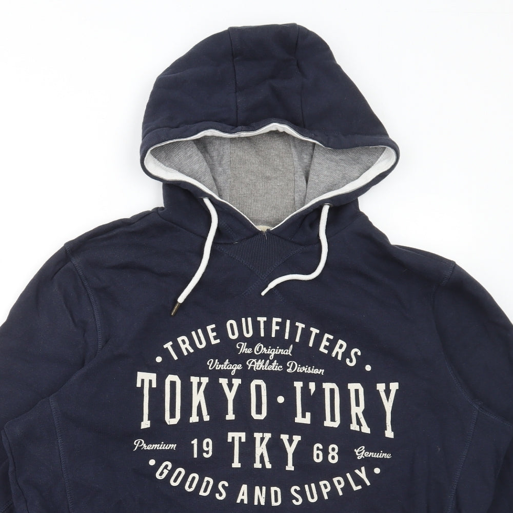 Tokoyo Laundry Mens Blue Cotton Pullover Hoodie Size L
