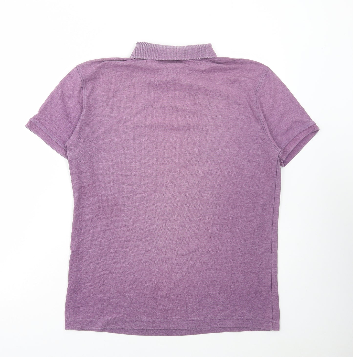 Cedar Wood State Mens Purple Polyester Polo Size M Collared Button