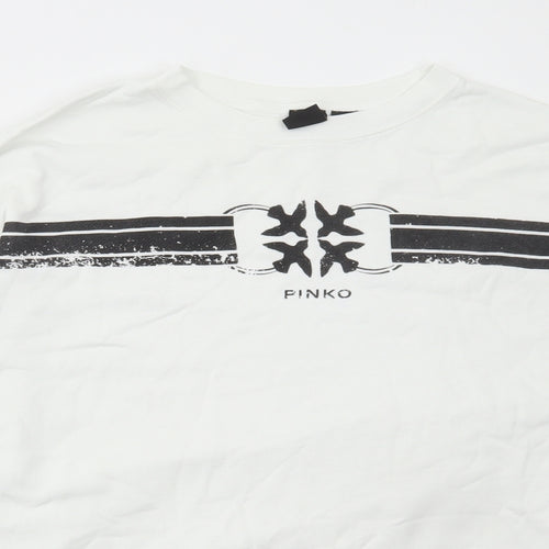 PINKO Mens White Cotton Pullover Sweatshirt Size L