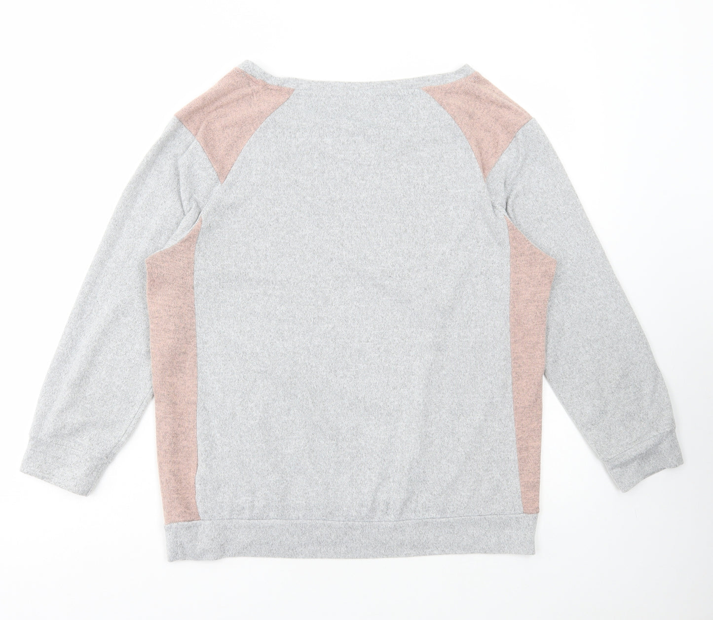 F&F Womens Grey Colourblock Polyester Pullover Sweatshirt Size 14 Pullover