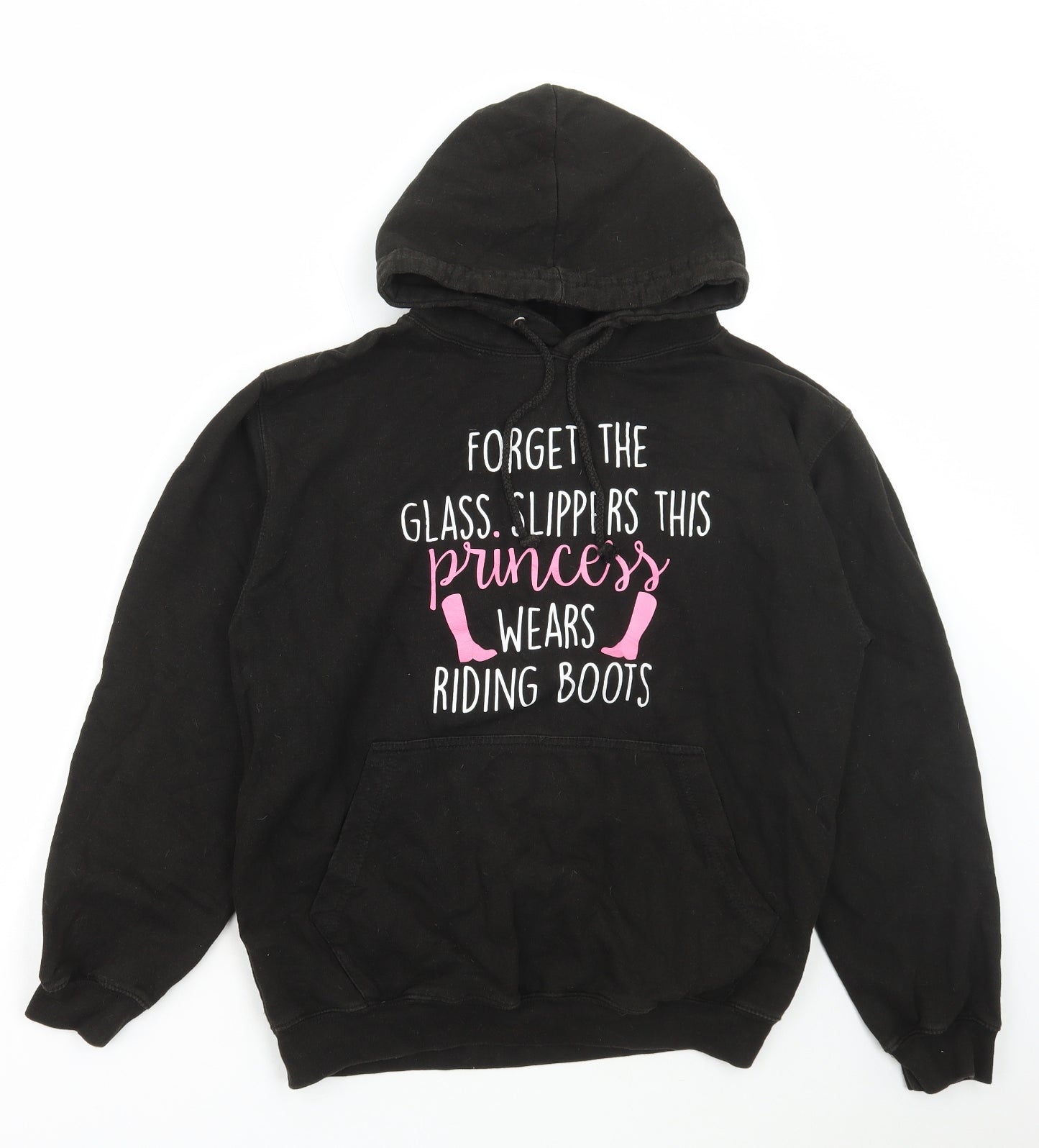 Preworn Womens Black Cotton Pullover Hoodie Size M Pullover - This Princess Wears Riding Boots
