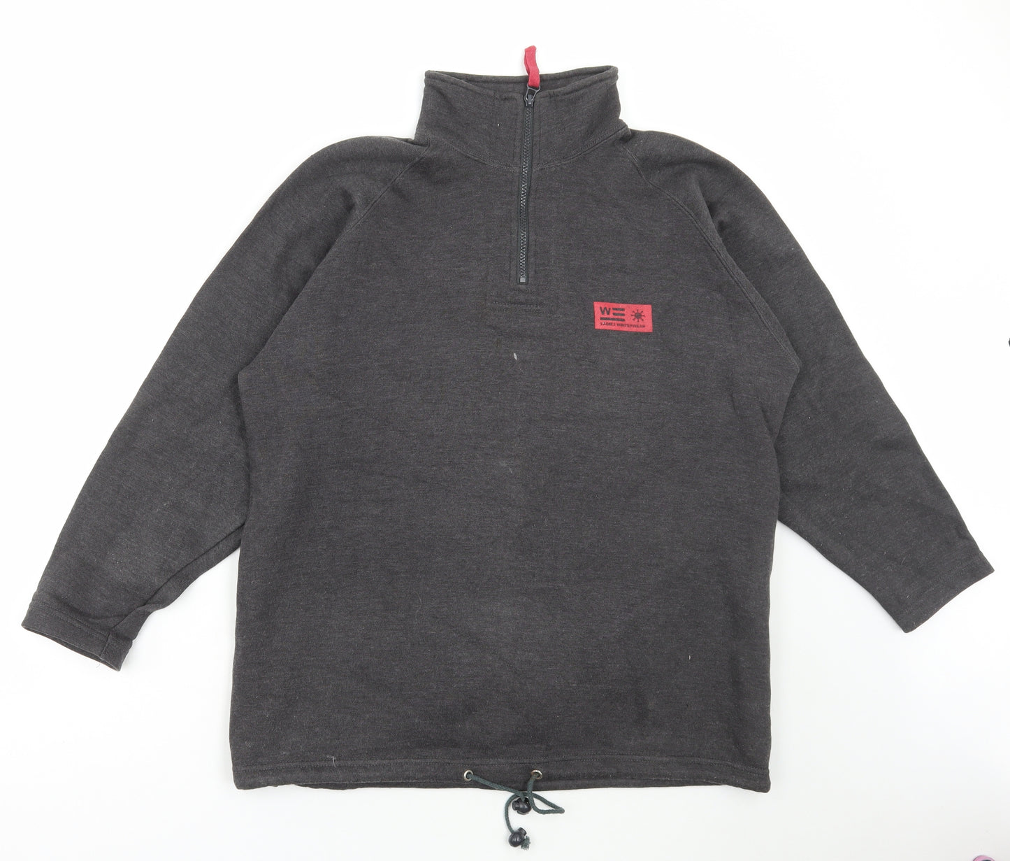 Ladies Winterwear Womens Grey Acrylic Pullover Sweatshirt Size L Zip