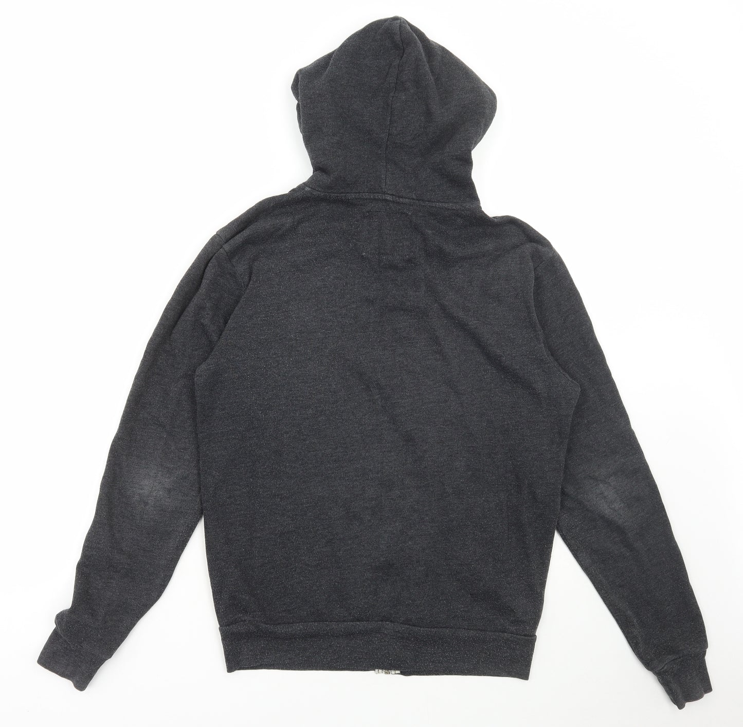 Cedar Wood State Mens Grey Polyester Full Zip Hoodie Size S